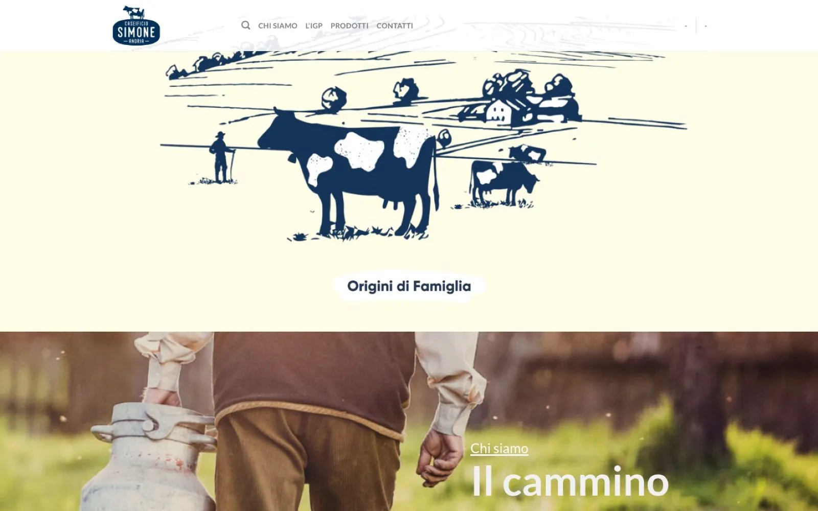 Caseificio Simone – Home page del sito