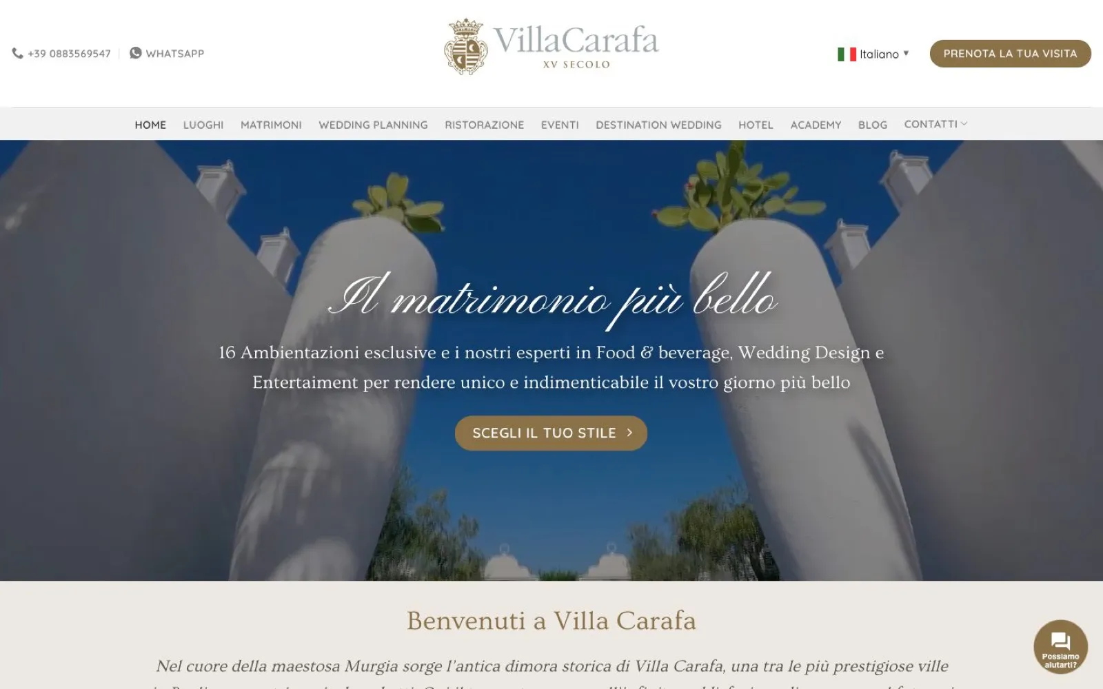 Villa Carafa – Home page del sito