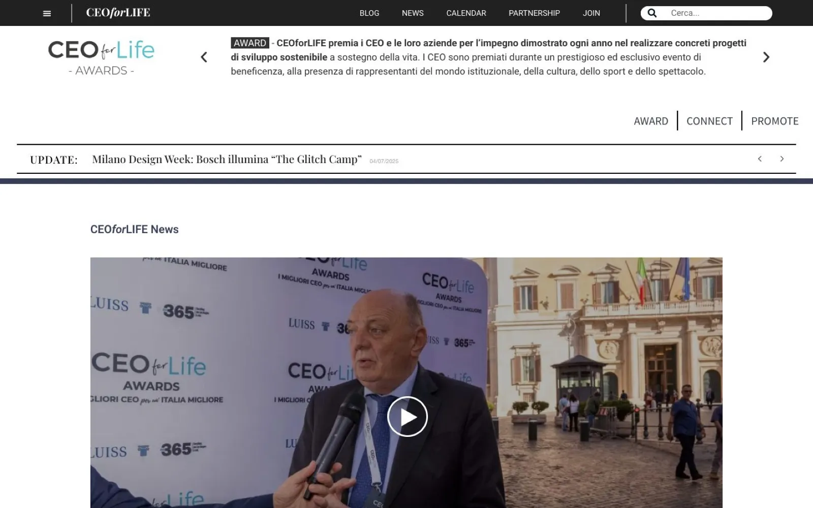 CEOforLIFE Awards – Home page del sito