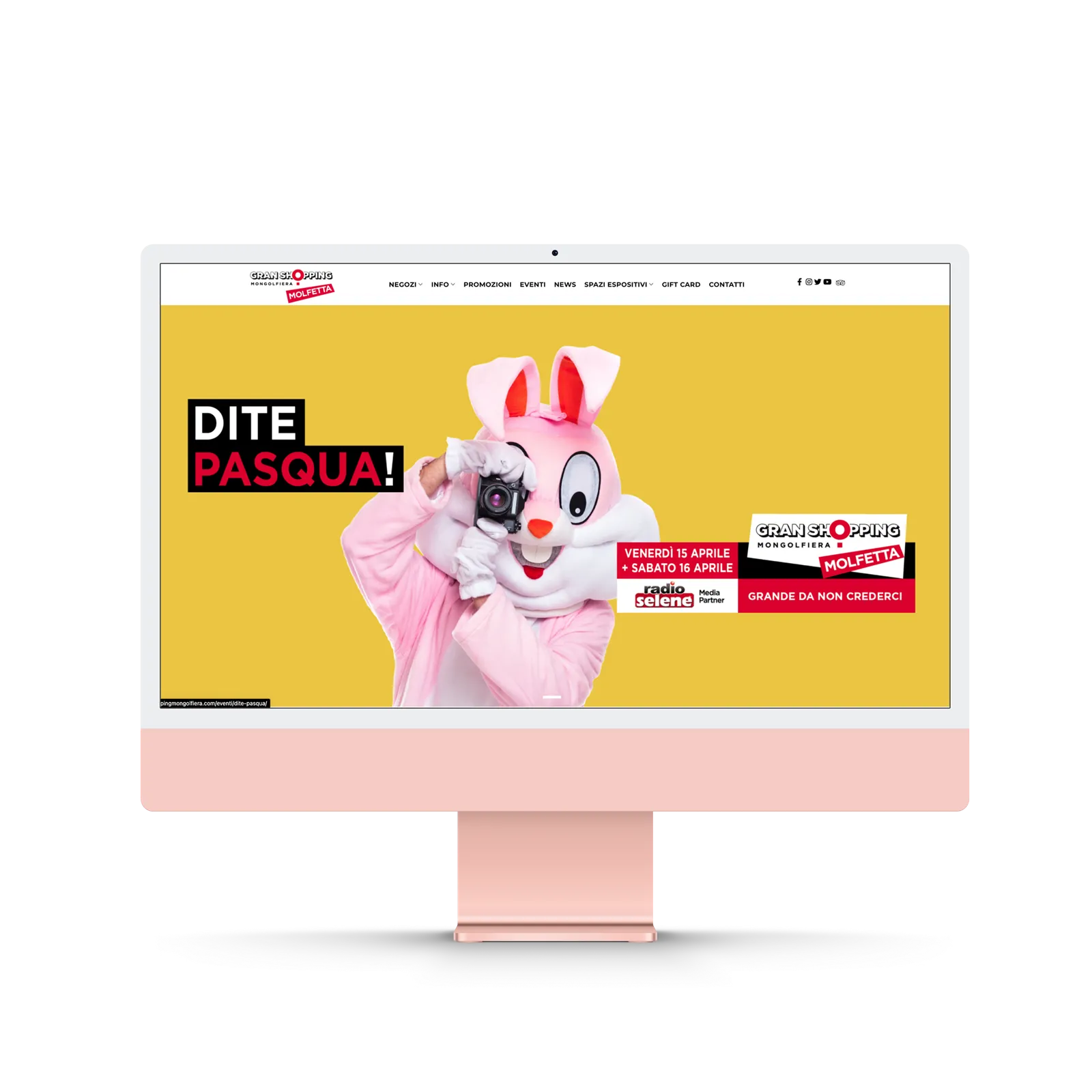 Gran Shopping Mongolfiera – Il sito su desktop e smartphone