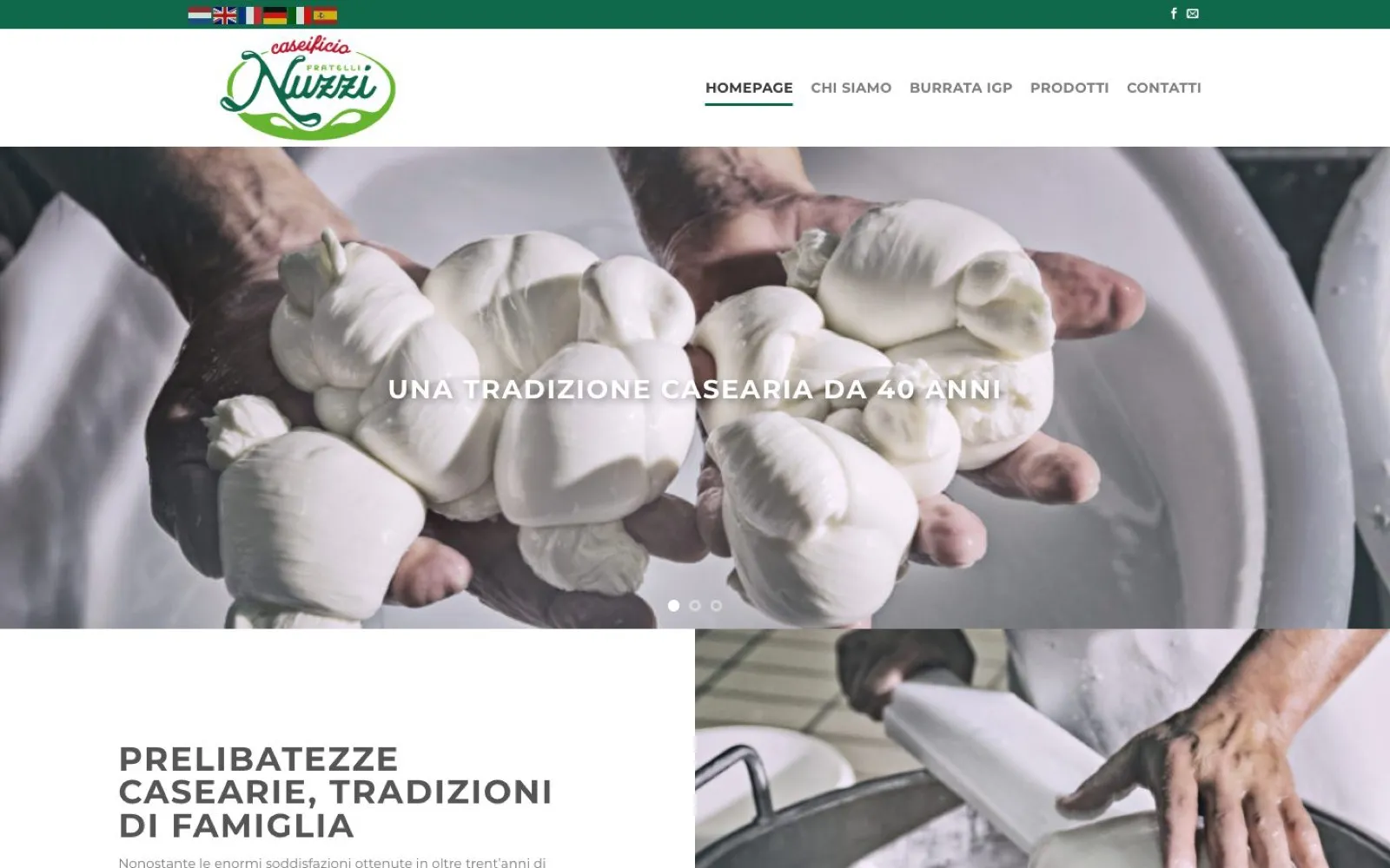 Caseificio Nuzzi – Home page del sito