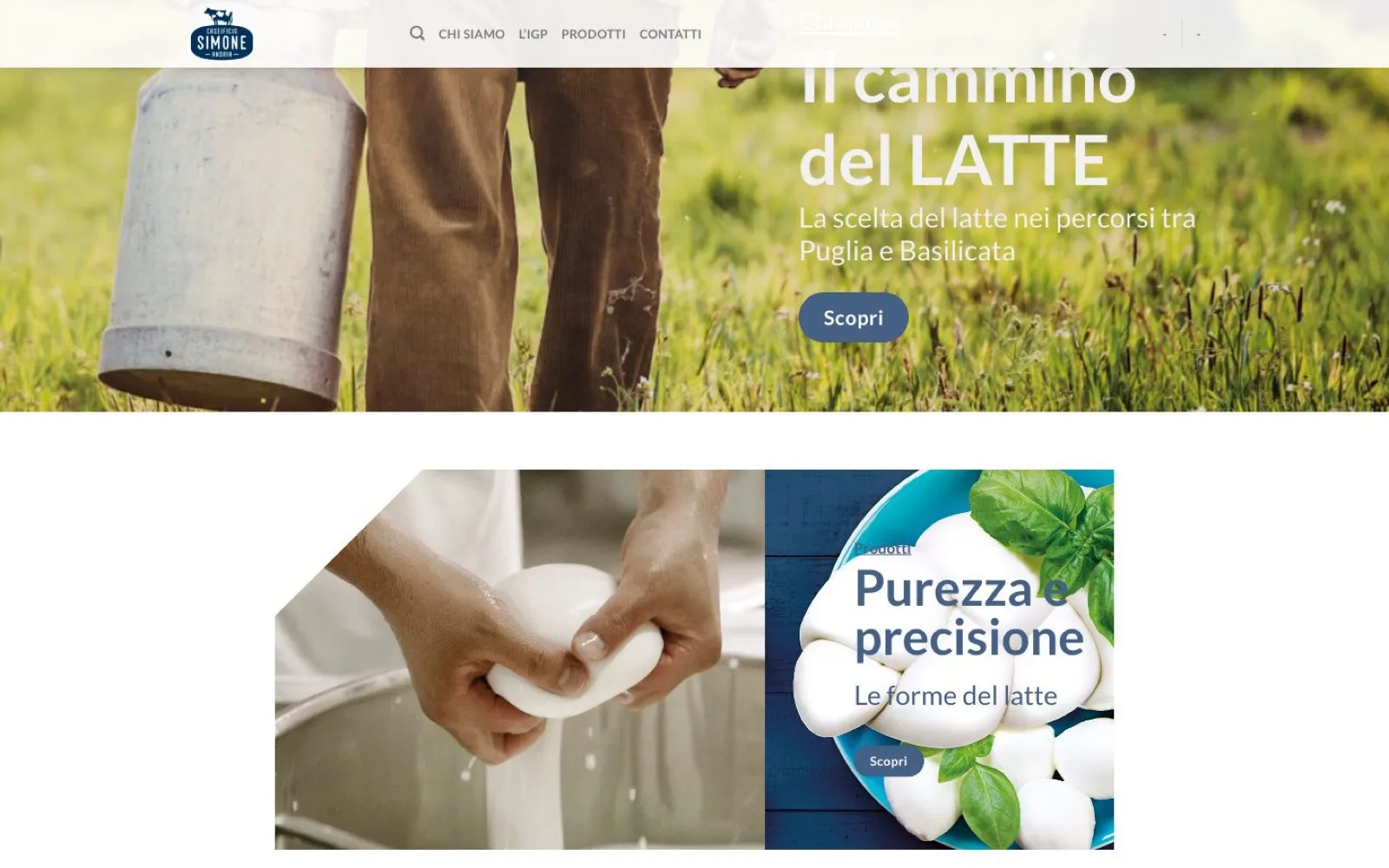 Caseificio Simone – Il cammino del latte e i prodotti