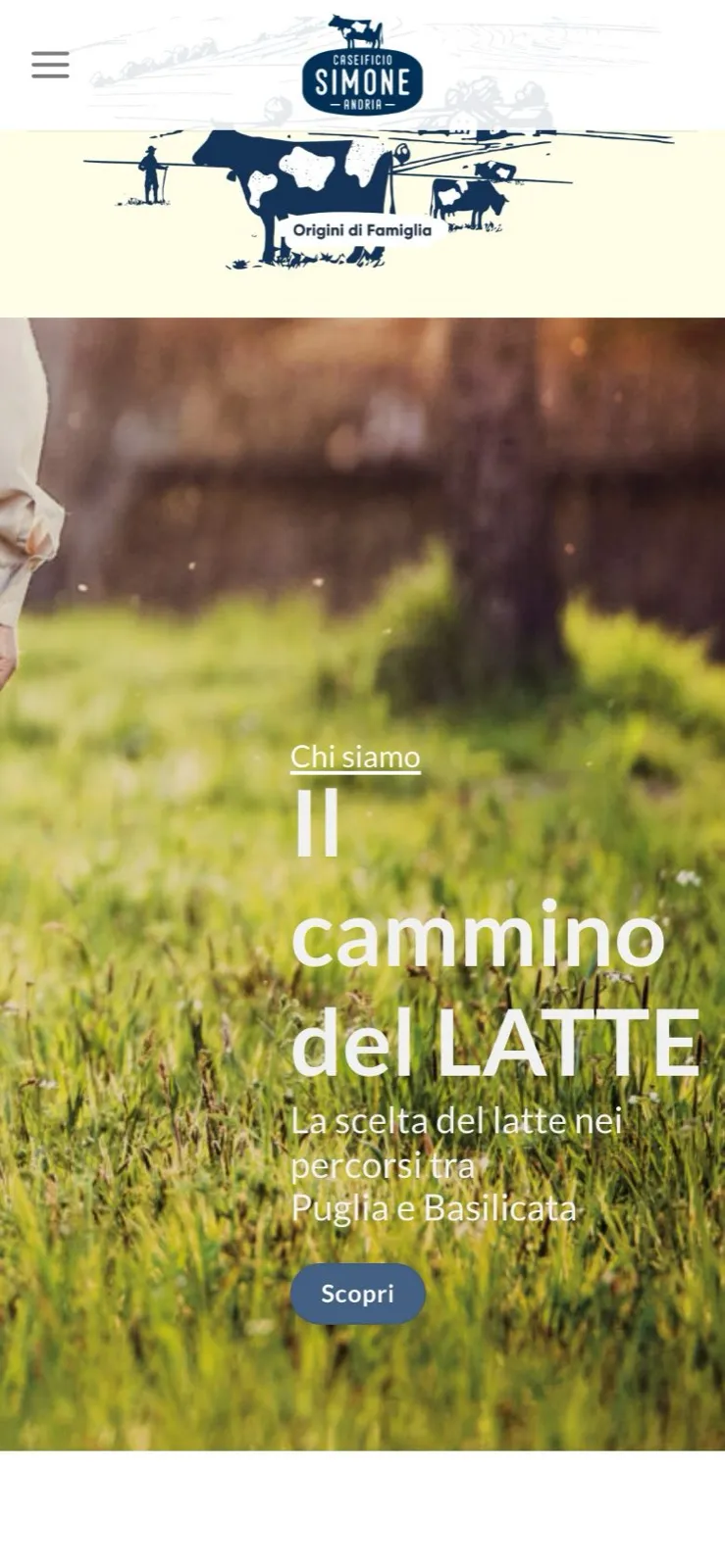 Caseificio Simone – Il sito su smartphone